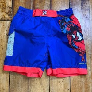 Boys size 2T Marvel Spider Man swim trunks bathing suit shorts swim shorts